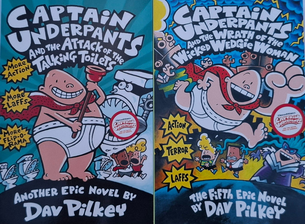 Captain Underpants & the attack of the talking toilets and Captain Underpants & the Wrath of the Wicked Wedgie Woman