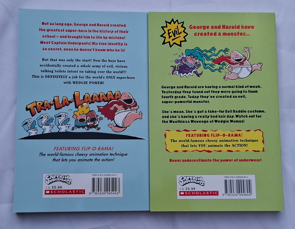 Captain Underpants & the attack of the talking toilets and Captain Underpants & the Wrath of the Wicked Wedgie Woman