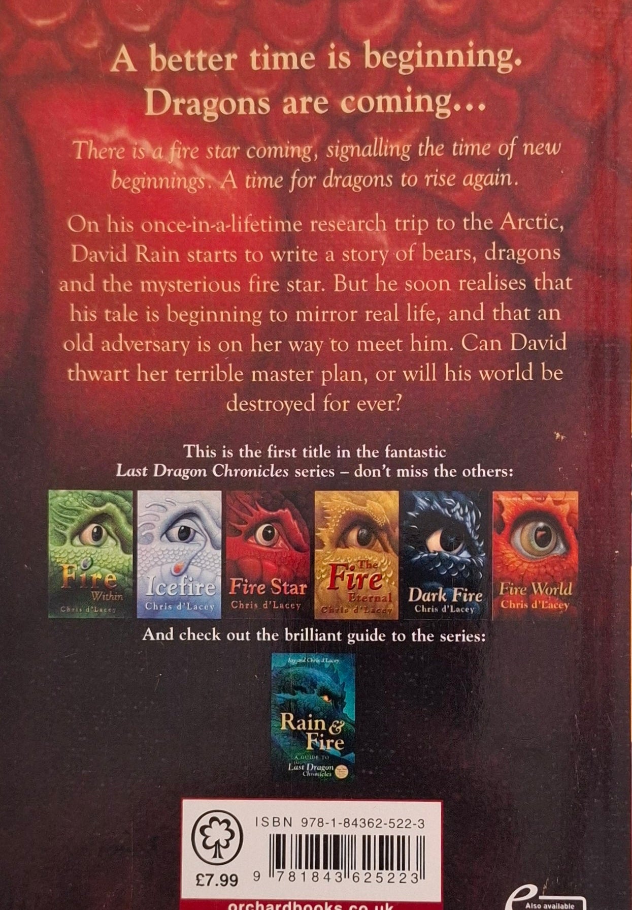 Back cover of a book with text and cover images of other books in the series.