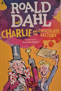 Book cover of 'Charlie and the Chocolate Factory' by Roald Dahl with colorful design and illustrations.