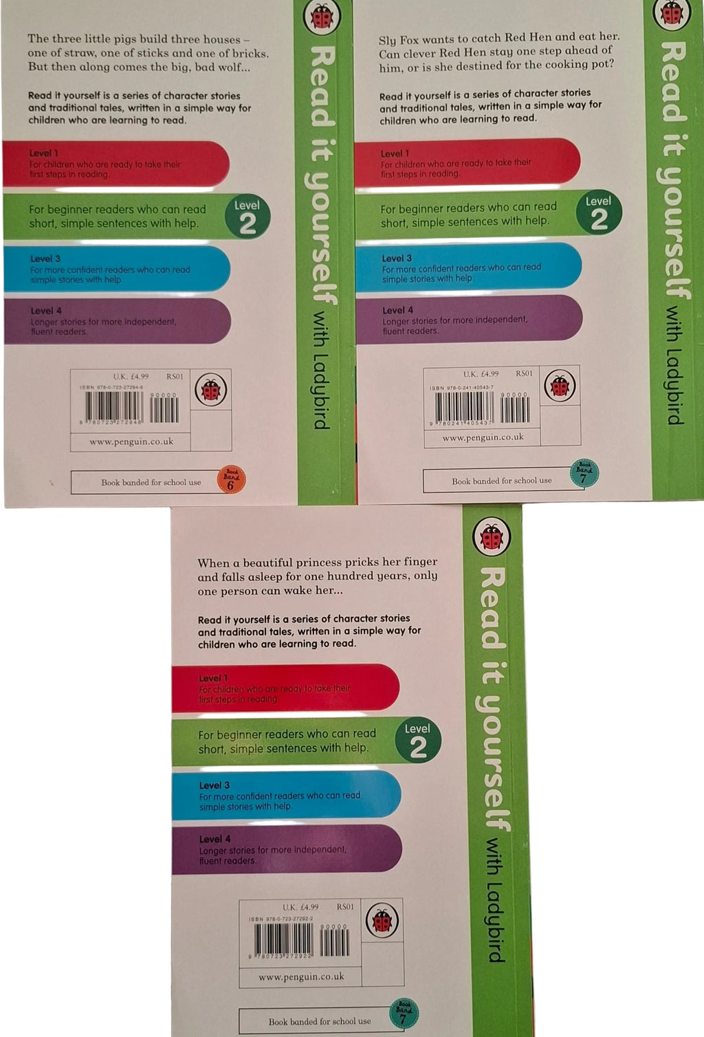 Read It Yourself with Ladybird: Level 2 (3books) Sly Fox & Red Hen, Sleeping Beauty